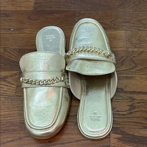 Zara Gold Chain Detail Mules
